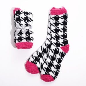 Alexa Rose Women's Houndstooth 4 Pairs Multicolor Winter Butter Socks
